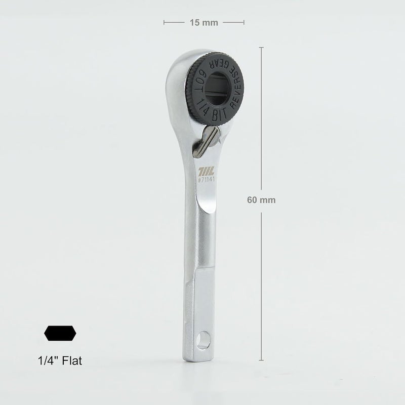 711L Flat End EDC Ratchet Wrench - Screwdriver Accessory Compatible with Multitools' Flat Bit Adapters (with key ring hole) - Image 1